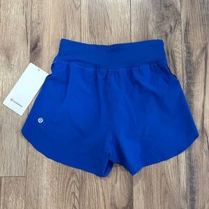 NWT Lululemon Fast & Free High Rise Split Shorts 3" Galactic Cobalt Size XXXS 0